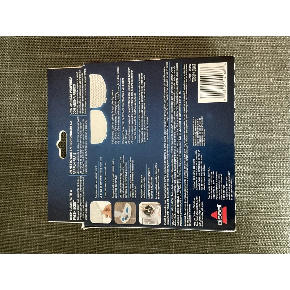 Lot Bissell Power Fresh 5938 Steam Mop Pad Kits - 4 Pads Total & 8 Scented Discs